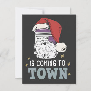 Tarjeta Pequeña Sani Cloth Navidad Enfermera Vacaciones Médico Enf