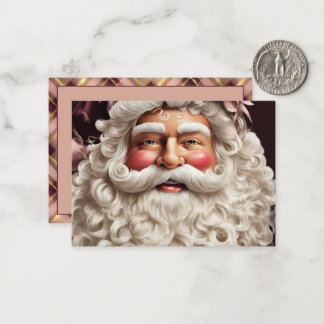 Tarjeta Pequeña Santa Claus vintage de Navidad