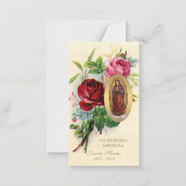 Tarjeta Pequeña Santa Oración de Nuestra Señora de Guadalupe (Anverso)