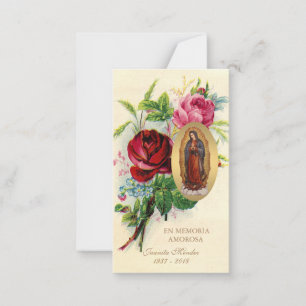 Tarjeta Pequeña Santa Oración de Nuestra Señora de Guadalupe