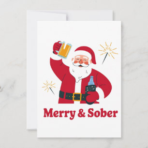 Tarjeta Pequeña Santa Sobrio Navidad Sobriedad Navidad Sobrio