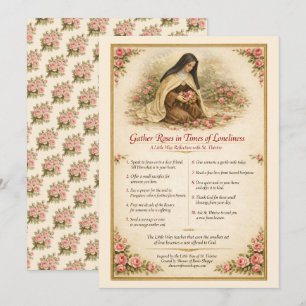 Tarjeta Pequeña Santa Teresita la pequeña flor Oración Inspiración