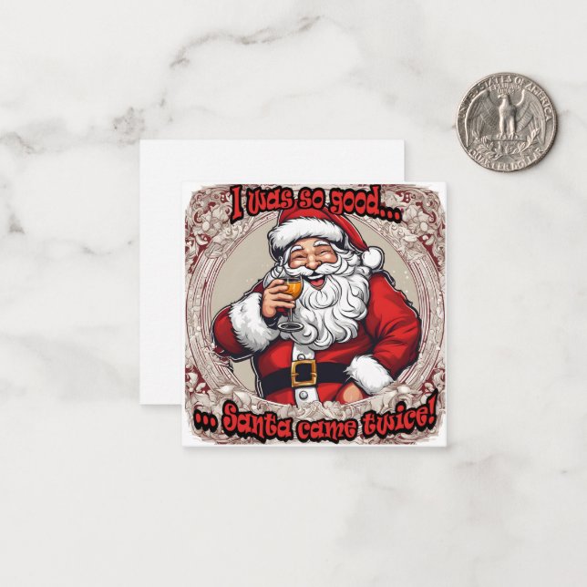 Tarjeta Pequeña ¡Santa vino dos veces! (Anverso/Reverso In Situ)