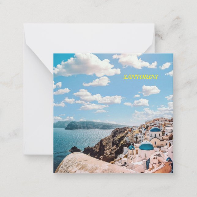 Tarjeta Pequeña Santorini, Grecia Beach House (Anverso)