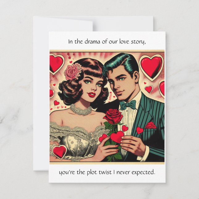 Tarjeta Pequeña Sassy Vintage Valentcard con presupuesto (Anverso)