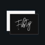 Tarjeta Pequeña Script 50th Birthday Black<br><div class="desc">¡Crea tu propia tarjeta de notas negras de 50 cumpleaños! Personalice este diseño con su propio texto. Puede realizar un personalizar adicional de este diseño seleccionando el botón "Editar detalles" si lo desea.</div>