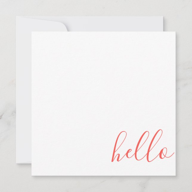 Tarjeta Pequeña Script Hello (Anverso)