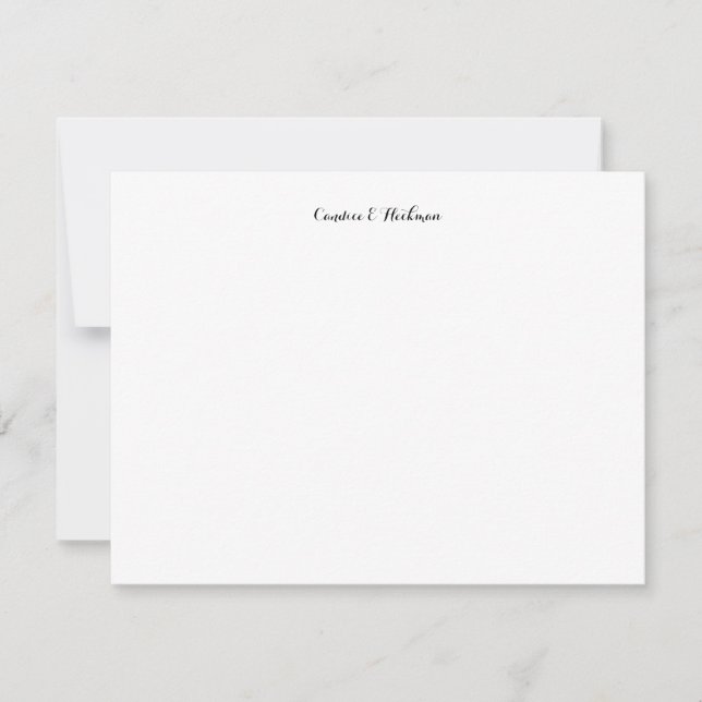 Tarjeta Pequeña Script Profesional Elegant Simple Note Card (Anverso)