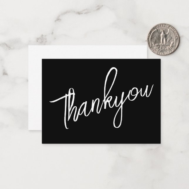 Tarjeta Pequeña Script Thankyou Black (Anverso/Reverso In Situ)
