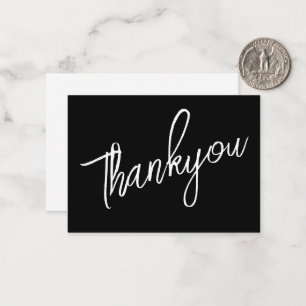 Tarjeta Pequeña Script Thankyou Black