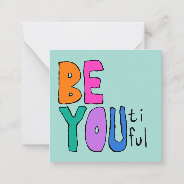 Tarjeta Pequeña Sé bello y colorido brillo (Anverso)