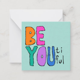 Tarjeta Pequeña Sé bello y colorido brillo