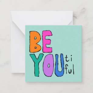 Tarjeta Pequeña Sé bello y colorido brillo