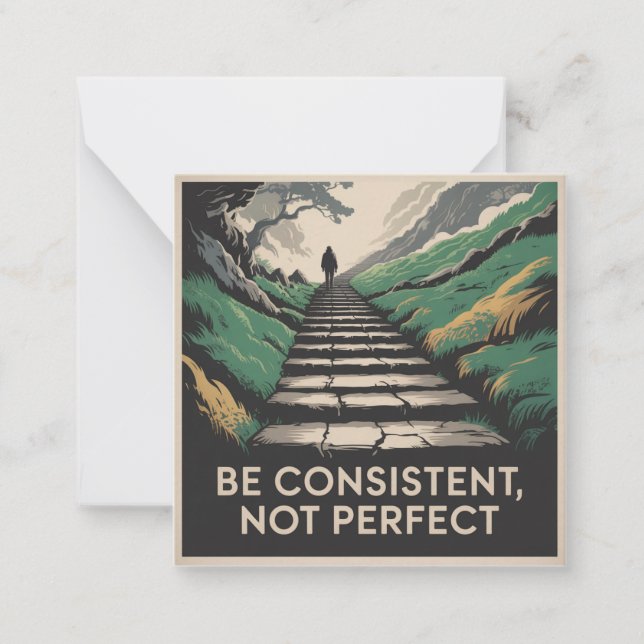 Tarjeta Pequeña Sé constante, no perfecto (Anverso)
