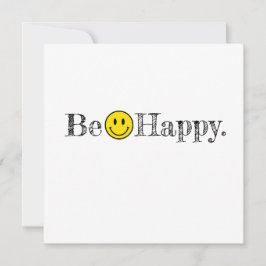 Tarjeta Pequeña Sé feliz tipografía sonrisa Emoji facial