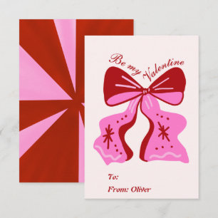 Tarjeta Pequeña Sé Mi San Valentín Arco Dibujado a Mano Día de San