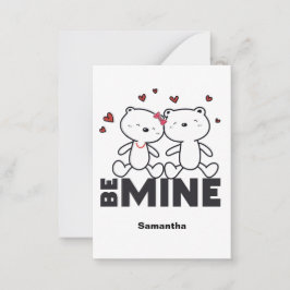 Tarjeta Pequeña SÉ MÍO - Cute Personalizado Moderno Día de San Val
