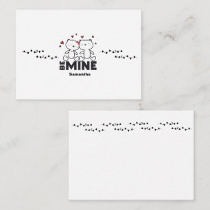 Tarjeta Pequeña SÉ MÍO - Valentín moderno personalizado adorable