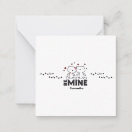 Tarjeta Pequeña SÉ MÍO - Valentín moderno personalizado lindo