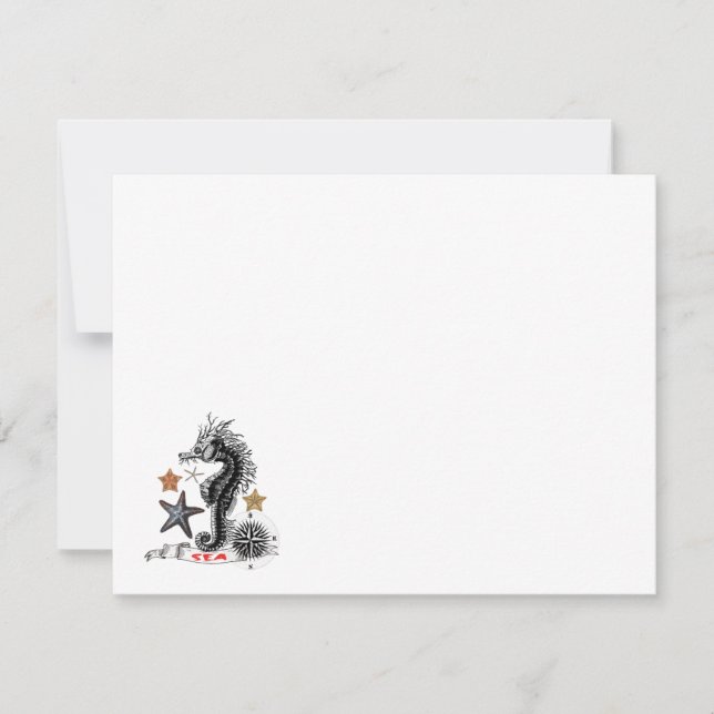 TARJETA PEQUEÑA SEAHORSE CON STARFISH (Anverso)