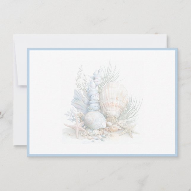 Tarjeta Pequeña Seashells Flat Note Card (Anverso)