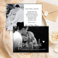 Secuencia de Foto en Blanco y Negro Boda Agradecim