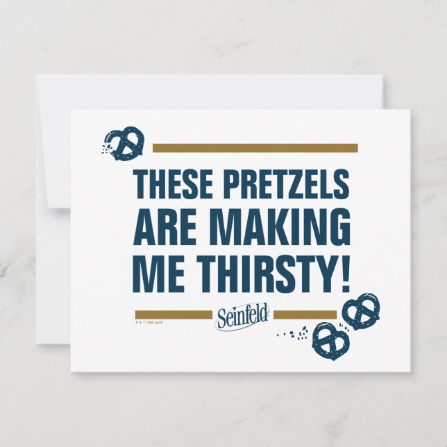 Tarjeta Pequeña Seinfeld | Gráfico de tipografía "Estos Pretzels" (Anverso)