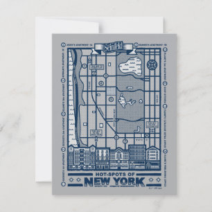Tarjeta Pequeña Seinfeld   Puntos calientes del mapa de Nueva York