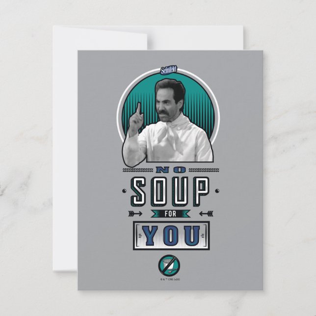 Tarjeta Pequeña Seinfeld | Sin Sopa Para Usted Gráfico (Anverso)