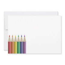 Seis lápices de colores en el arcoiris