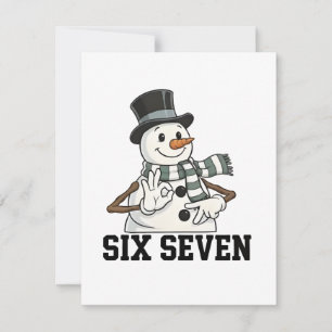Tarjeta Pequeña Seis Siete Muñeco de Nieve Navidad Santa 6 7 Xmas