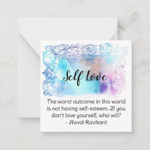 Tarjeta Pequeña *~* Self Love AP62 Love You Flat Note Card