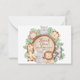 Tarjeta Pequeña Selva moderna Animales vegetación Safari acuarela