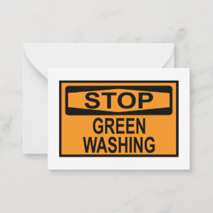 Tarjeta Pequeña Señal de Stop Greenwashing
