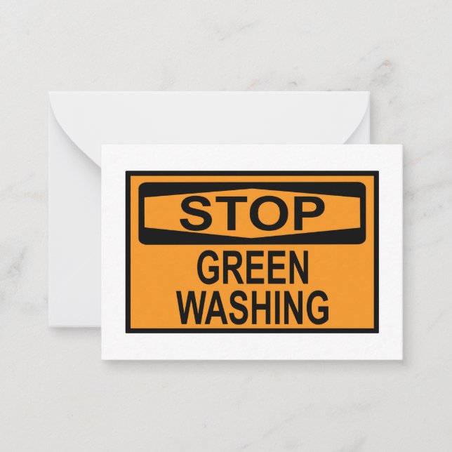 Tarjeta Pequeña Señal de Stop Greenwashing (Anverso)