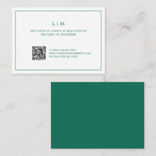 Tarjeta Pequeña Sencilla boda elegante verde esmeralda Mini RSVP