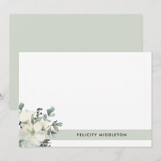 Tarjeta Pequeña Sencilla Elegante Floral Verdor