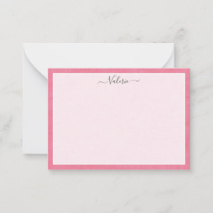 Tarjeta Pequeña Sencilla escritura personalizada Girona rosa