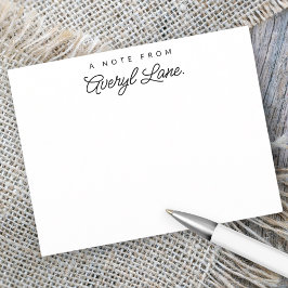 Tarjeta Pequeña Sencilla escritura personalizada Stationery Modern