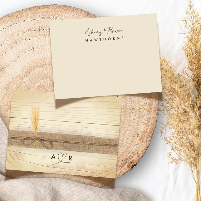 Tarjeta Pequeña Sencilla Pareja Moderna Rústica Boda de Grass Pamp (Subido por el creador)