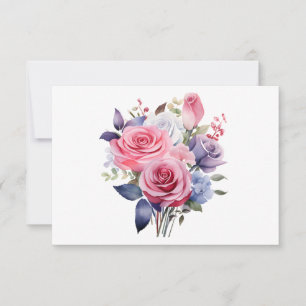Tarjeta Pequeña Sencilla y elegante acuarela floral