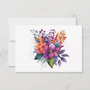 Tarjeta Pequeña Sencilla y elegante acuarela Floral