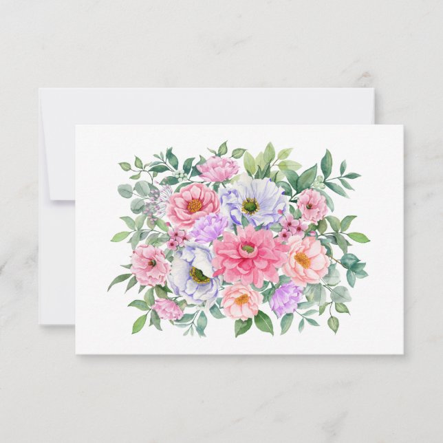 Tarjeta Pequeña Sencilla y elegante acuarela Floral (Anverso)