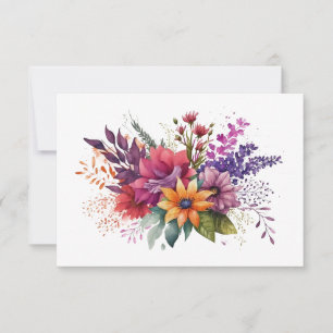Tarjeta Pequeña Sencilla y elegante acuarela Floral