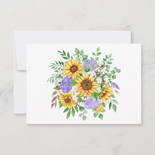Tarjeta Pequeña Sencilla y elegante flor de girasol (Anverso)