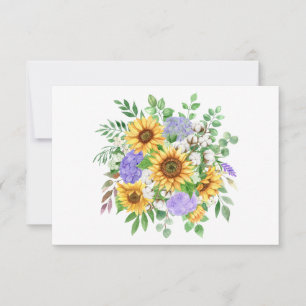 Tarjeta Pequeña Sencilla y elegante flor de girasol