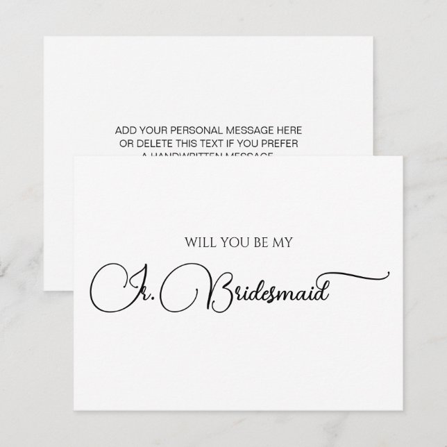 Tarjeta Pequeña Sencilla y elegante guión de la propuesta de la da (Anverso / Reverso)