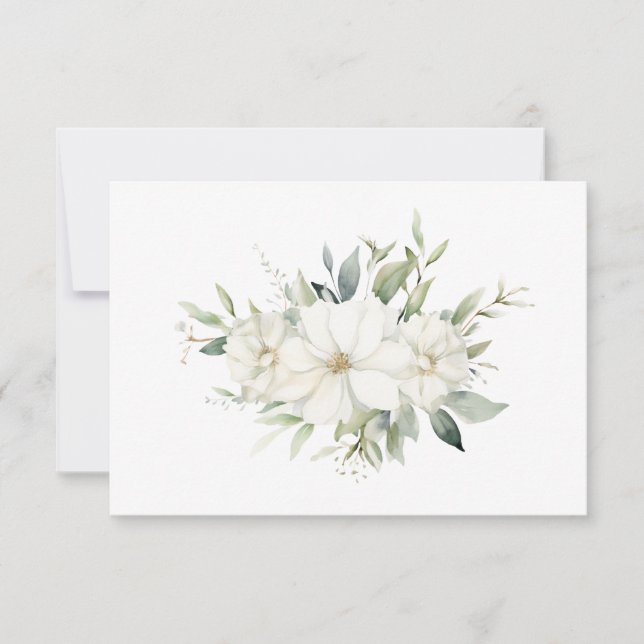 Tarjeta Pequeña Sencilla y elegante llanura floral blanca (Anverso)