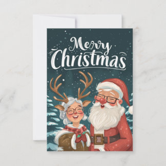 Tarjeta Pequeña Sencilla y elegante Santa Clause Gracias