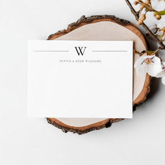 Tarjeta Pequeña Sencilla y moderna Stationery de parejas inicial